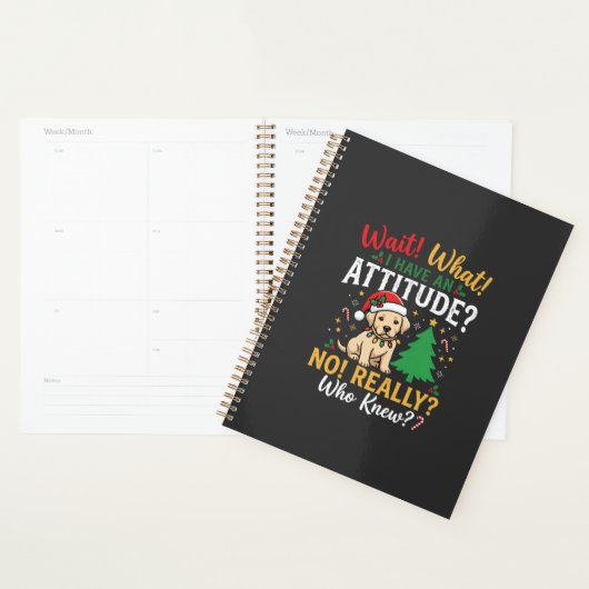 Grappig Kerstmis Hond Attitude Vakantie Planner (Display)