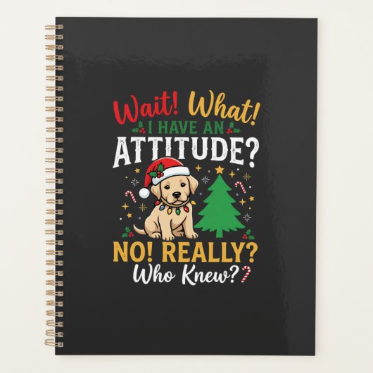 Grappig Kerstmis Hond Attitude Vakantie Planner (Voorkant)