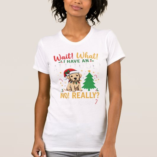 Grappig Kerstmis Hond Attitude Vakantie T-shirt (Voorkant)