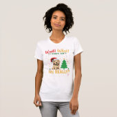 Grappig Kerstmis Hond Attitude Vakantie T-shirt (Voorkant volledig)