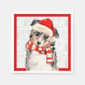 Grappig Kerstmis Hond Australische Herder Party Servet (Voorkant)