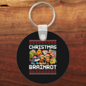 Grappig Kerstmis Italiaans Brein Rot Voor Mannen V Sleutelhanger (Voorkant)