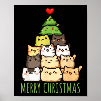 Grappig Kerstmis Kat Liefde Shirt _ Schattige Kat Poster