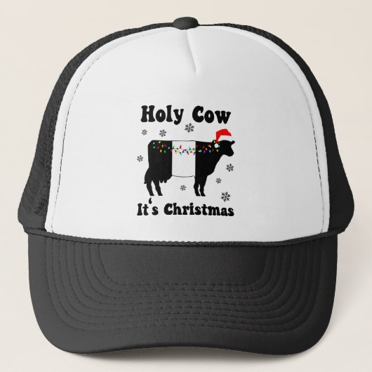 Grappig Kerstmis Koe Belted Galloway Beltie Cadeau Trucker Pet (Voorkant)