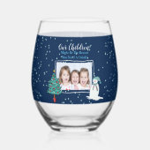 Grappig Kerstmis Leraar Foto Wijn Glas (Voorkant)