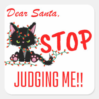 GRAPPIG KERSTMIS - LIEVE KERSTMAN STOP MET ME TE B VIERKANTE STICKER