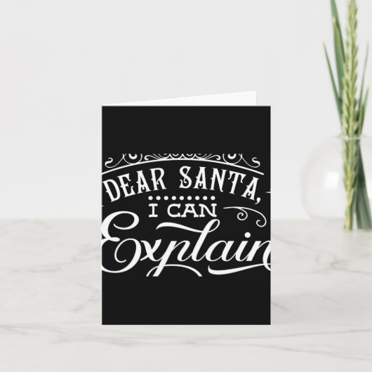 Grappig kerstmis lieve sante ik kan script uitlegg kaart (Voorkant)