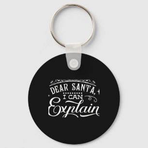 Grappig kerstmis lieve sante ik kan script uitlegg sleutelhanger