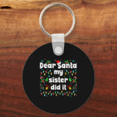 Grappig kerstmis lieve Sinterklaas mijn zus deed h Sleutelhanger (Voorkant)