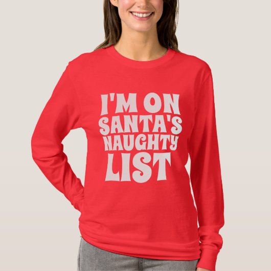 GRAPPIG KERSTMIS ONDEUGEND LIJST DAMES T-shirt (Voorkant)