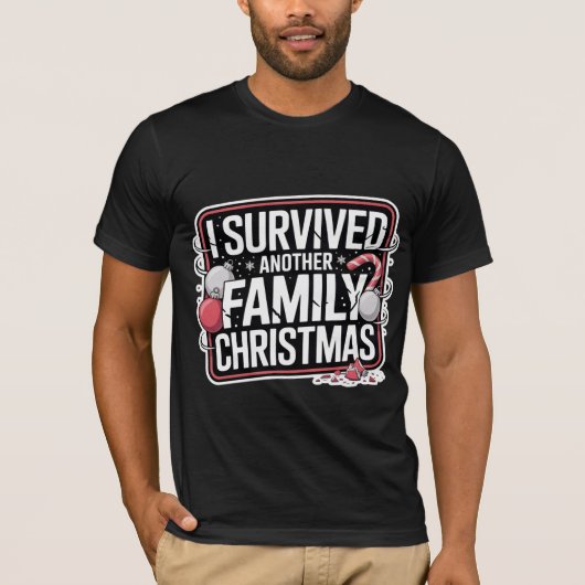Grappig Kerstmis Overlevings T-shirt (Voorkant)
