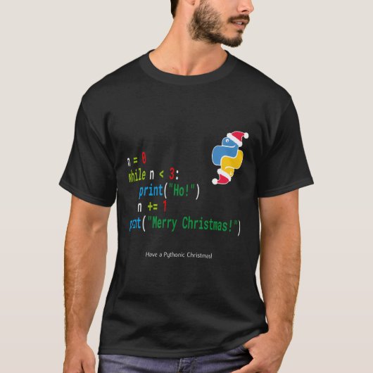 Grappig Kerstmis Python Code Ho Ho Ho Ho T-shirt (Voorkant)