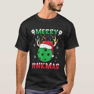 Grappig Kerstmis Rendier Santa Merry Pickleball Ke T-shirt