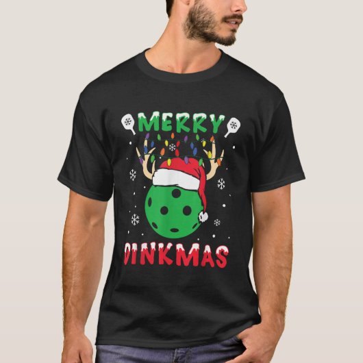 Grappig Kerstmis Rendier Santa Merry Pickleball Ke T-shirt (Voorkant)