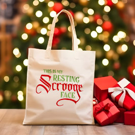 Grappig Kerstmis Rust Scrooge Gezicht Tote Bag
