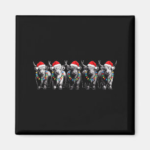 Grappig Kerstmis Schotse Hoogland Koe Xmas Boerder Magneet