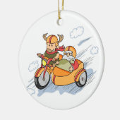 Grappig Kerstmis, Sinterklaas slee omgebouwd Keramisch Ornament (Links)