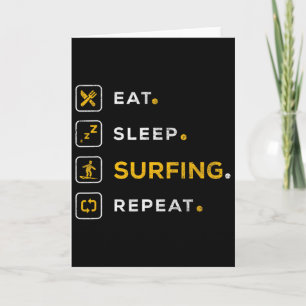 Grappig Kerstmis Surfen Cadeau Eten Slapen Surfen Kaart