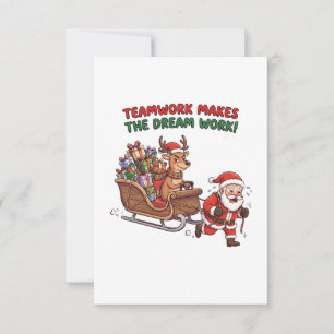 Grappig Kerstmis Teamwork Makes The Dream Work Bedankkaart