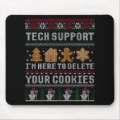 Grappig Kerstmis Tech Support Computer T-shirt Muismat (Voorkant)