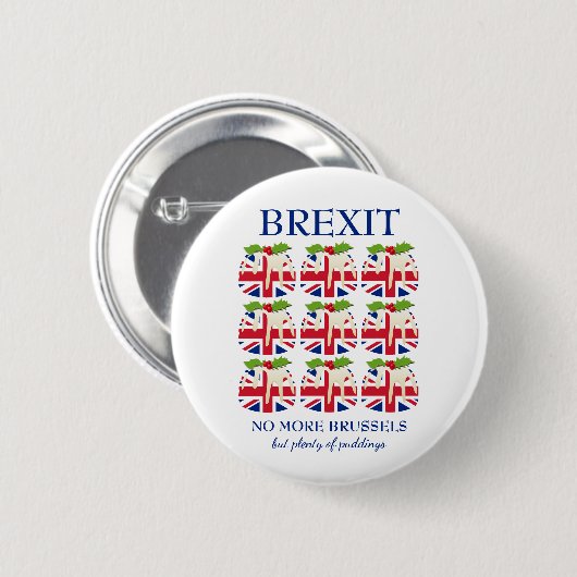 Grappig | Kerstmis | UNION JACK | BREXIT Ronde Button 5,7 Cm (Voorkant /achterkant)
