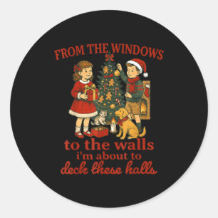 Grappig Kerstmis Van De Ramen Naar De Muren Ik Ronde Sticker
