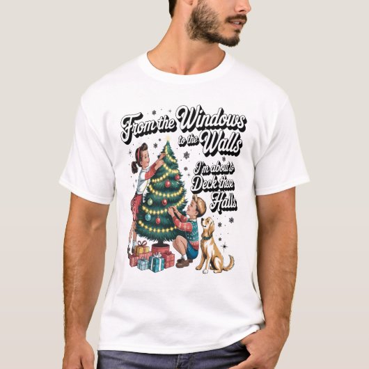 Grappig Kerstmis Van de Ramen naar de Muren T-shirt (Voorkant)