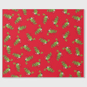 Grappig kerstmis Vist de Cartoon van de visklauw Cadeaupapier (Vlak)