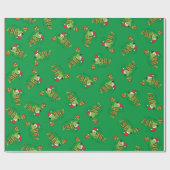 Grappig kerstmis Vist de Cartoon van de visklauw Cadeaupapier (Vlak)