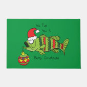 Grappig kerstmis Vist de Cartoon van de visklauw Deurmat (Voorkant)