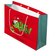 Grappig kerstmis Vist de Cartoon van de visklauw Groot Cadeauzakje (Voorkant Gekanteld)