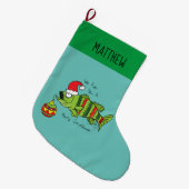 Grappig kerstmis Vist de Cartoon van de visklauw Grote Kerstsok (Voorkant (Hangend))