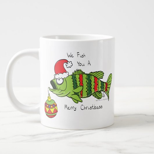 Grappig kerstmis Vist de Cartoon van de visklauw Grote Koffiekop (Links)
