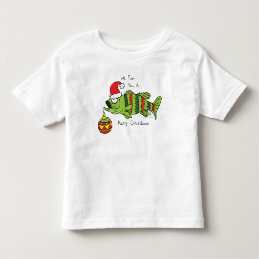 Grappig kerstmis Vist de Cartoon van de visklauw Kinder Shirts (Voorkant)