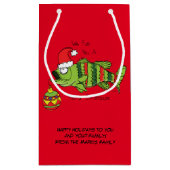 Grappig kerstmis Vist de Cartoon van de visklauw Klein Cadeauzakje (Achterkant)