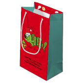 Grappig kerstmis Vist de Cartoon van de visklauw Klein Cadeauzakje (Achterkant Gekanteld)