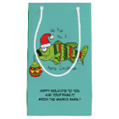 Grappig kerstmis Vist de Cartoon van de visklauw Klein Cadeauzakje (Voorkant)