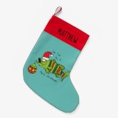 Grappig kerstmis Vist de Cartoon van de visklauw Kleine Kerstsok (Voorkant (Hangend))