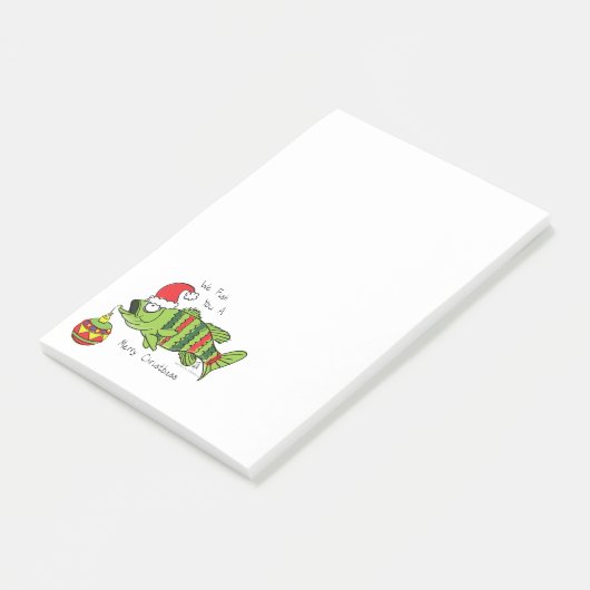 Grappig kerstmis Vist de Cartoon van de visklauw Post-it® Notes (Schuin)