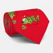 Grappig kerstmis Vist de Cartoon van de visklauw Stropdas (Opgerold)