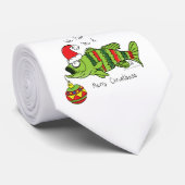 Grappig kerstmis Vist de Cartoon van de visklauw Stropdas (Opgerold)