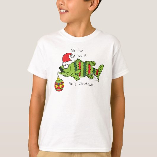 Grappig kerstmis Vist de Cartoon van de visklauw T-shirt (Voorkant)