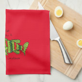 Grappig kerstmis Vist de Cartoon van de visklauw Theedoek (Quarter Fold)