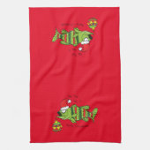 Grappig kerstmis Vist de Cartoon van de visklauw Theedoek (Verticaal)