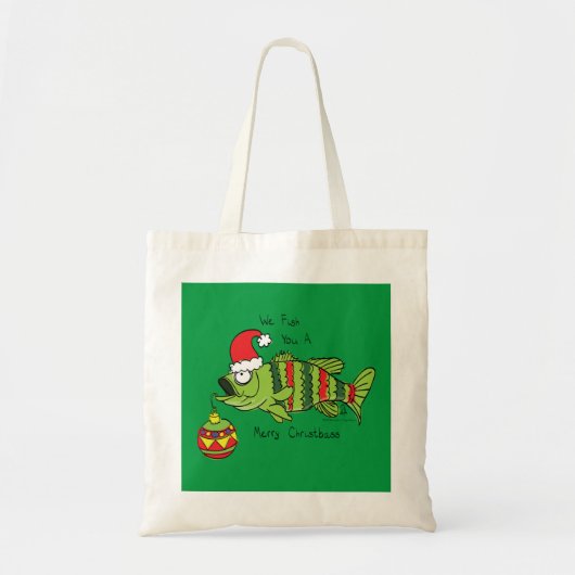 Grappig kerstmis Vist de Cartoon van de visklauw Tote Bag (Voorkant)