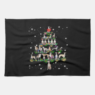 Grappig Kerstmis Whippet Hondenliefhebbers Cadeau Theedoek