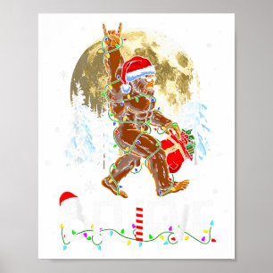 Grappig Kerstmis Xmas Bigfoot Geloof Sasquatch In Poster