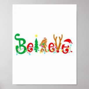 Grappig Kerstmis Xmas Bigfoot Geloof Sasquatch In Poster