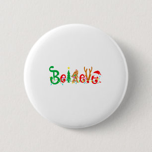 Grappig Kerstmis Xmas Bigfoot Geloof Sasquatch In  Ronde Button 5,7 Cm