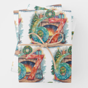 Grappig Kerstmis Zes Zeven 67 Brainrot Meme 6 7 Inpakpapier Vel